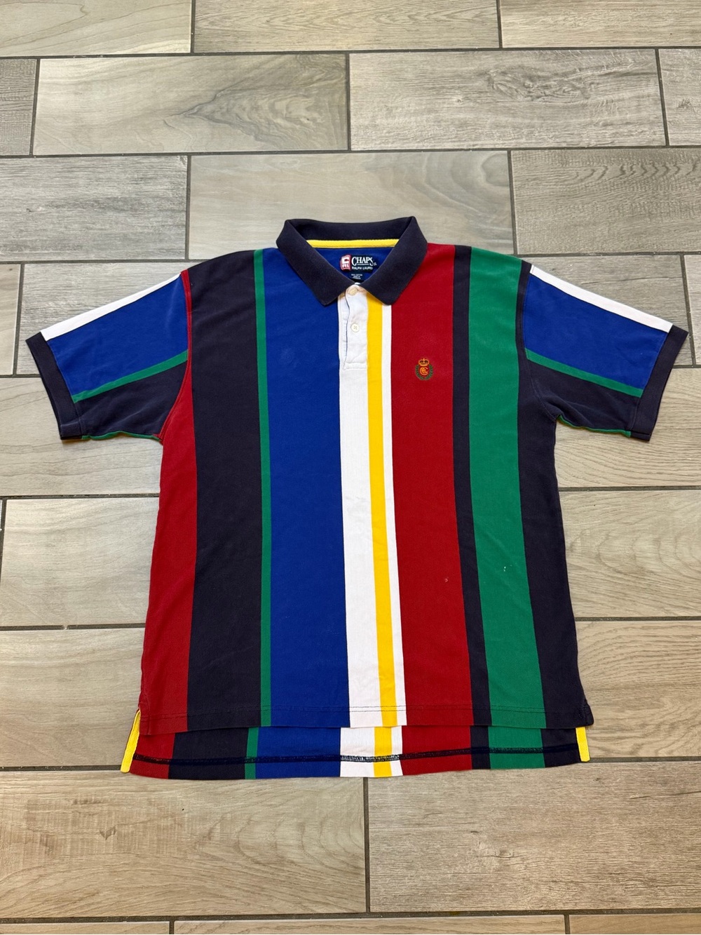 Vintage Chaps Ralph Lauren Multicolor Striped Polo Shirt